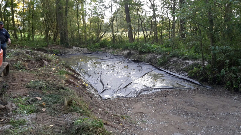  eventing-hindernissen Waterbak aangelegd in België, bij Kris Vervaecke