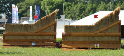 eventing-hindernissen dubbele schuine  riet