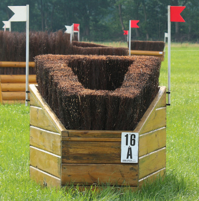 eventing-hindernissen punt met bezemborstelrand